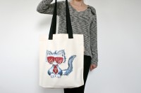 denkefair-Tragetasche 'TOO COOL TO ROAR' NATUR