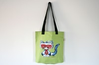 denkefair-Tragetasche 'TOO COOL TO ROAR' APFEL